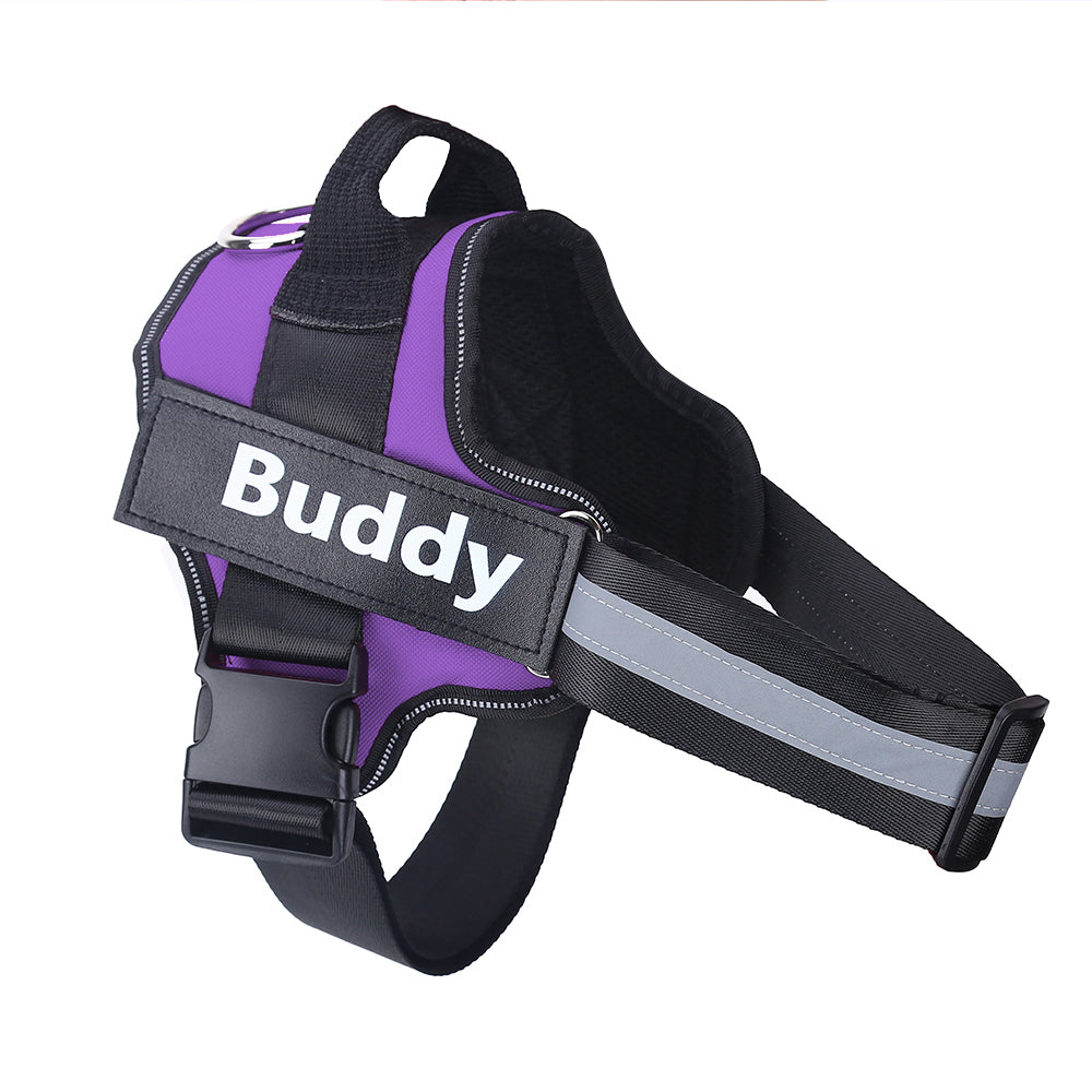Personalized Dog Harness NO PULL Reflective Breathable Adjustable Pet Harness Vest For Small Large Dog Custom Patch Pet Supplies - 7 - CJ