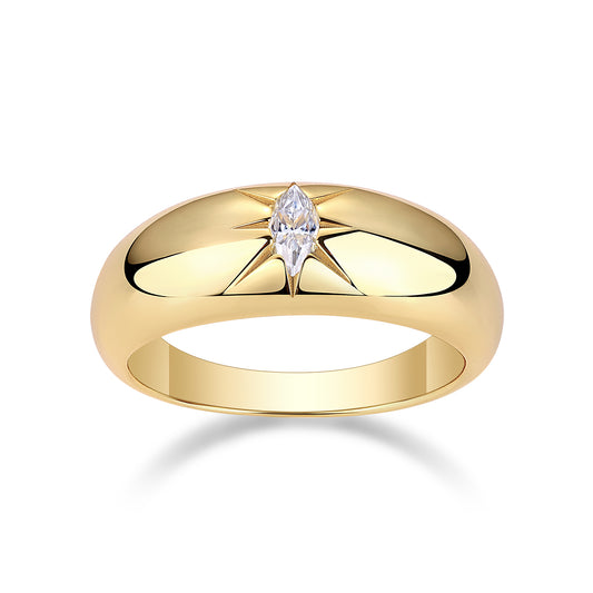 1Eight - prong Radiance - A Fashionable And Luxurious Jewelry Piece Set With Moissanite S925 Sterling Silver And Gold - plated Diamond Prohibit TikTok sales - 5 - CJ
