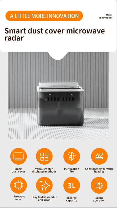 Wireless Charging Battery Driven 304 Stainless Steel Cat Automatic Induction Pet Water Fountain - 5 - CJ