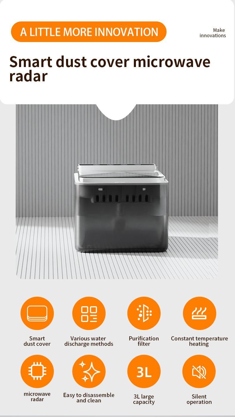 Wireless Charging Battery Driven 304 Stainless Steel Cat Automatic Induction Pet Water Fountain - 5 - CJ