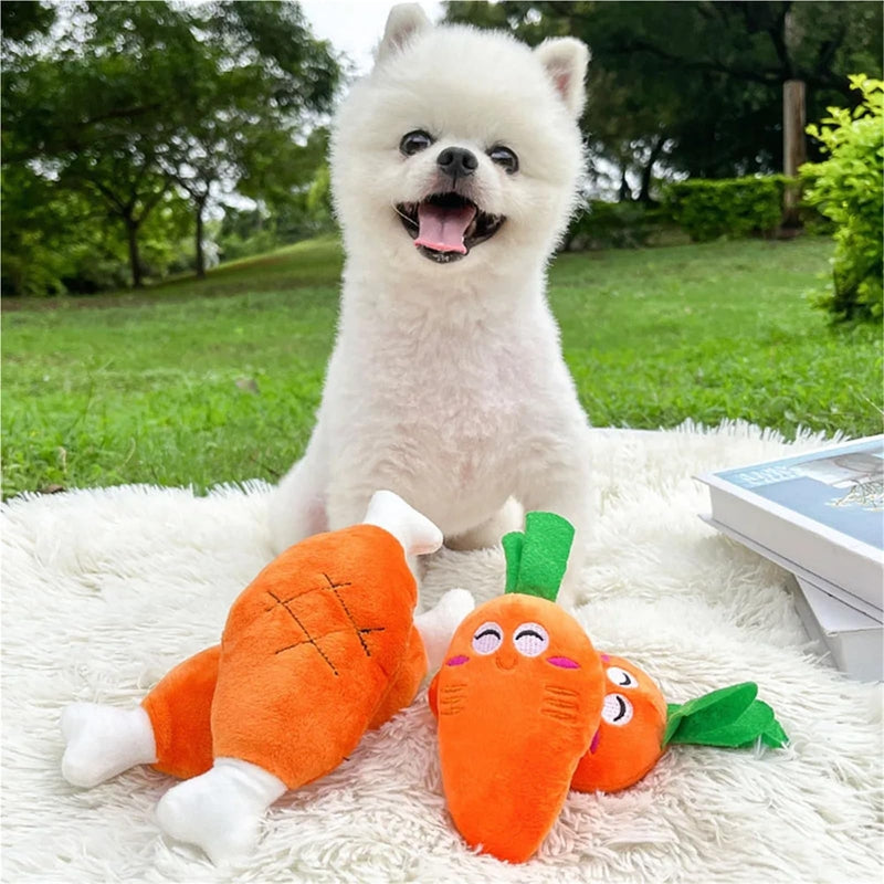 Plush Chicken Leg Dog Chew Toy - Soft Durable Pet Chewing Toy For Small Medium Dogs Puppy Teething Play Supplies - 4 - CJ