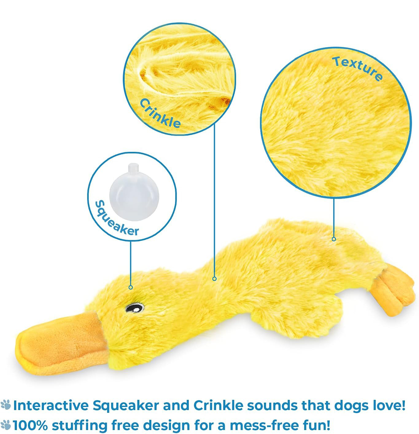 Best Pet Supplies Dog Toys For Small Medium And Large Breeds Cute No - Stuffed And Stuffed Duck With Soft Squeaky Fun For Indoor Puppies And Premium Puppies Plush No Mess Chewing And Playing - 4 - CJ