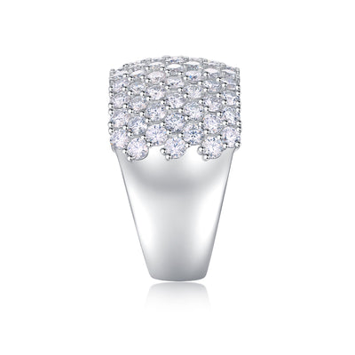1Multiple Row Diamond Wide Rings, Moissanite Rings, Luxury Fashion Silver Rings Prohibit TikTok sales - 5 - CJ