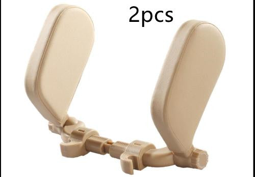Car headrest pillow Sleep Adjustable Side Car Soft Travel Seat Headrest Auto Leather Support Neck Pillow Cushion car accessories - 0 - CJ - Beige 2pcs - CJQCQCQC00615 - Beige 2pcs