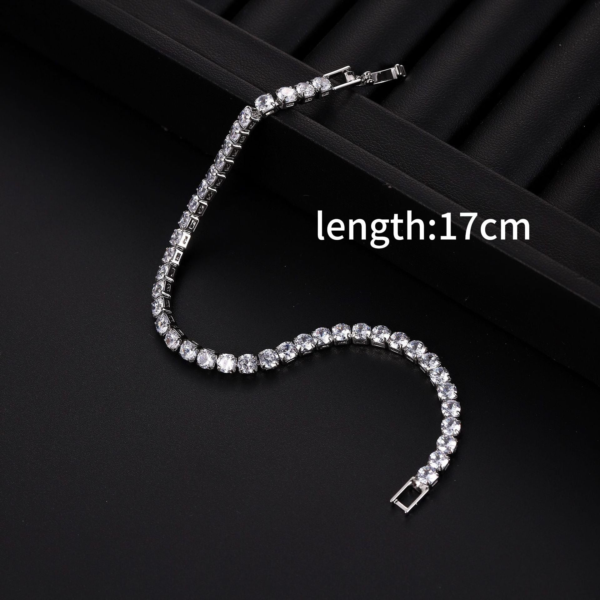 Sleek Luxury Sparkling Zircon Bracelet,Detachable Extender Chain,Unisex For Daily Wear, Christmas Outfits And Beach Occasions - 5 - CJ