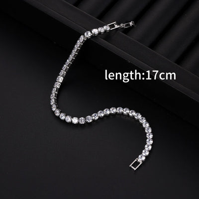 Sleek Luxury Sparkling Zircon Bracelet,Detachable Extender Chain,Unisex For Daily Wear, Christmas Outfits And Beach Occasions - 5 - CJ