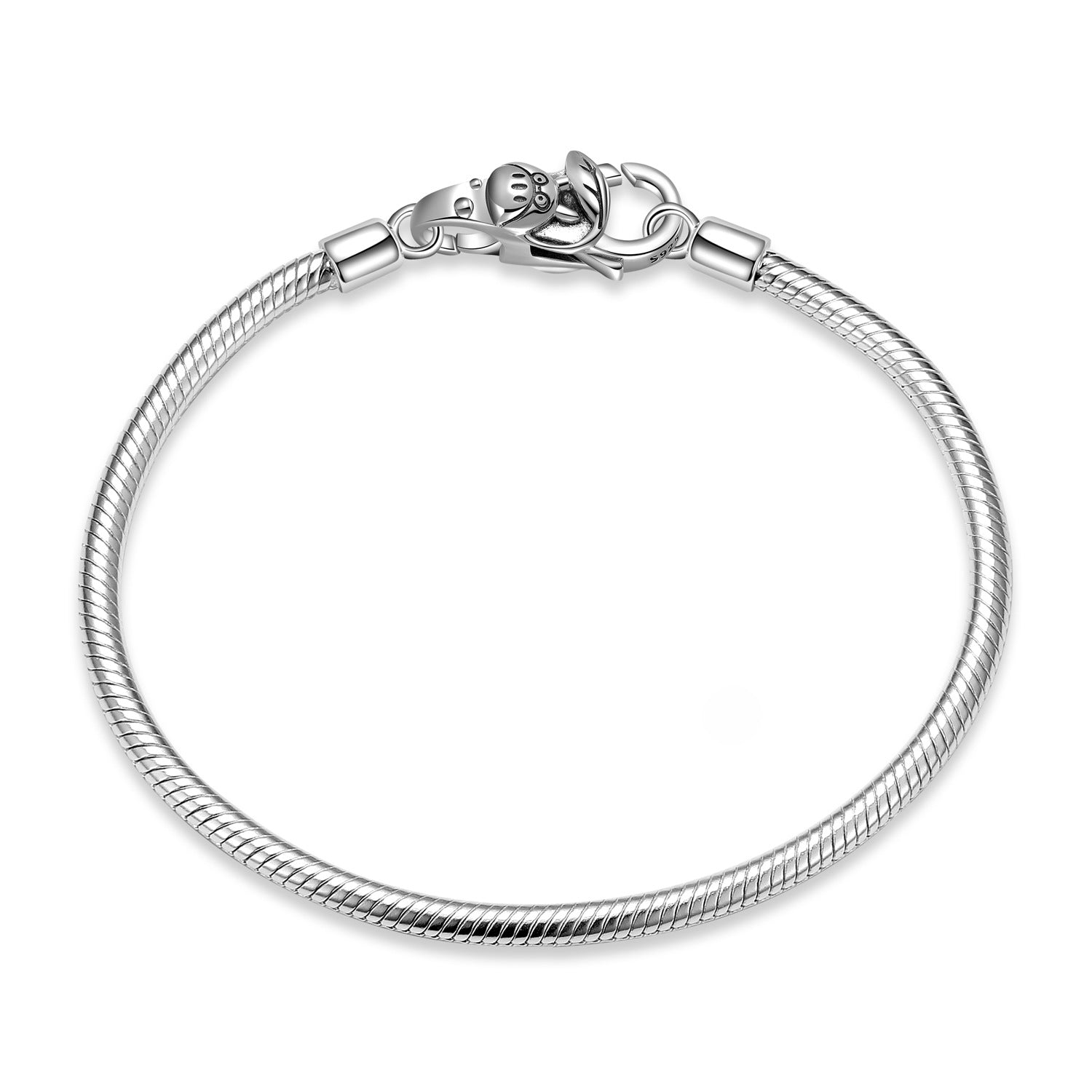 S925 Sterling Silver Base Snake Bone Chain Without Buckle Single Chain Bracelet Diy Accessories - 4 - CJ