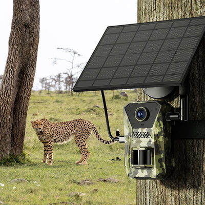 1Pc 4G 4K 30FPS Solar Trail Camera Outdoor Wildlife Camera Motion Activated IP66 Waterproof With 140 Degree Viewing Angle No Glow Night Vision SIM Card APP Control No WiFi Needed - 5 - CJ