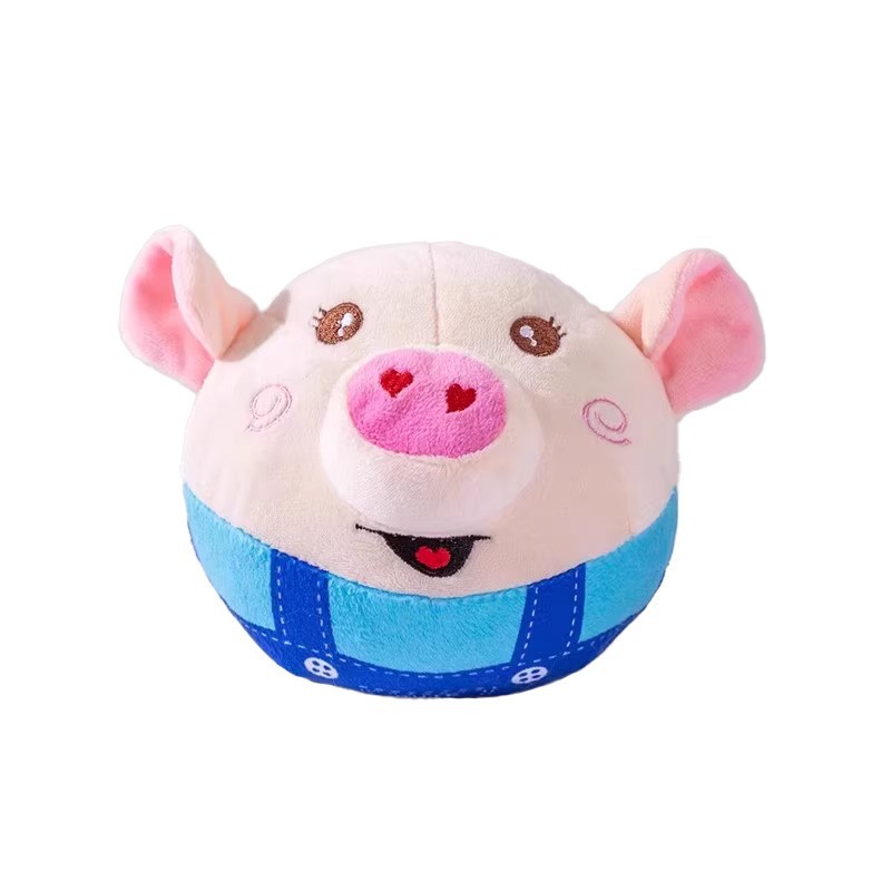 Dog Plush Piglet Toy, Electric Jumping Ball, Singing And Jumping, USB Rechargeable Pet Cat Interactive Toy - 4 - CJ