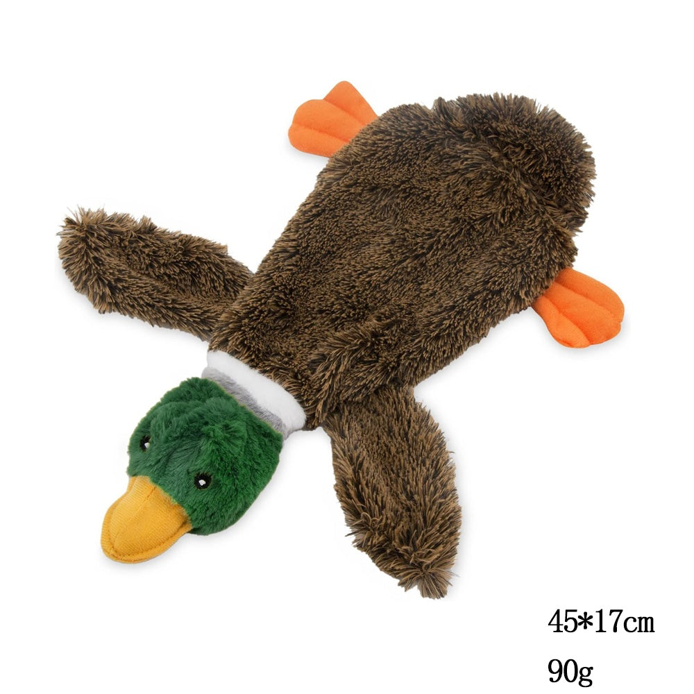 Best Pet Supplies 2 - in - 1 Stuffless Squeaky Dog Toys With Soft, Durable Fabric For Small, Medium, And Large Pets, No Stuffing For Indoor Play, Supports Active Biting And Play - 1Wild Duck - 4 - CJ