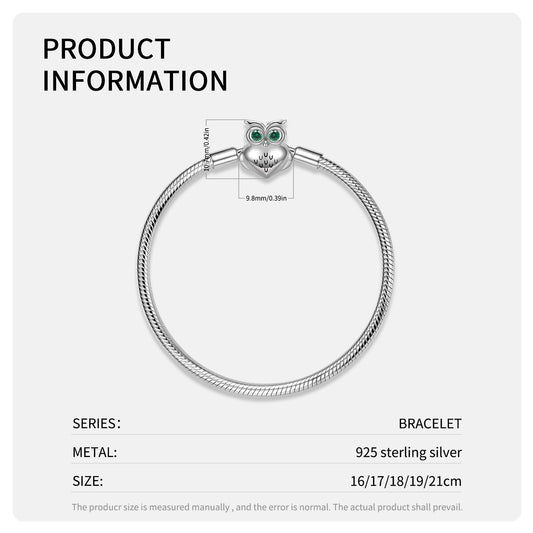 S925 Sterling Silver Snake Bone Chain Bracelet Owl Buckle 3MM Basic Chain Diy Chain - 4 - https://x.com/titan_prim62775J