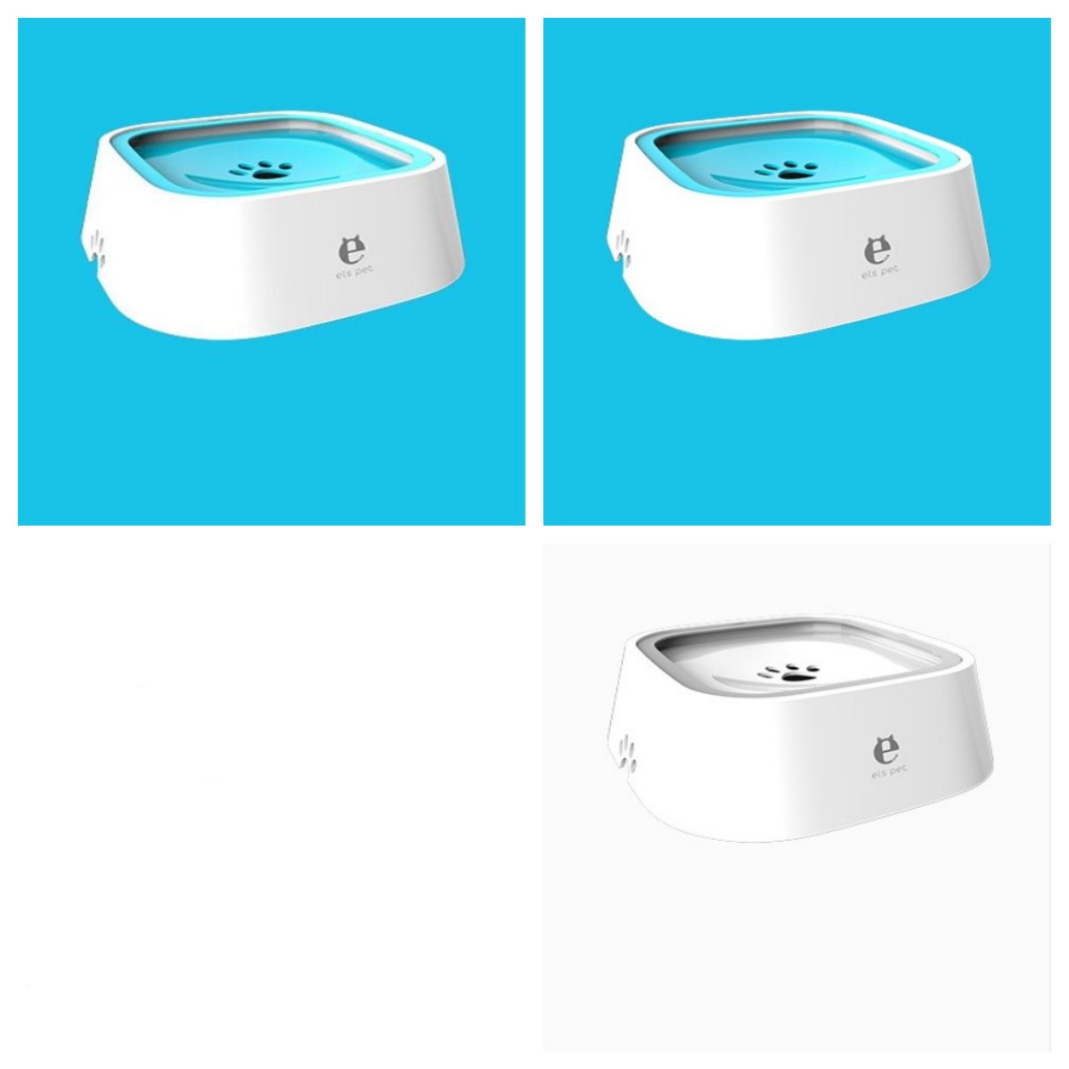 1.5L Cat Dog Water Bowl Carried Floating Bowl Anti - Overflow Slow Water Feeder Dispenser Pet Fountain ABS&PP Dog Supplies - 0 - CJ - 2Blue1White - CJGY102545416PK