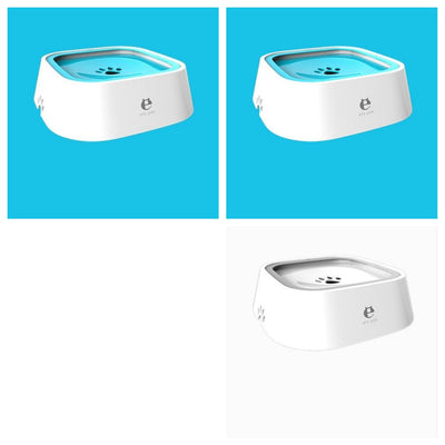 1.5L Cat Dog Water Bowl Carried Floating Bowl Anti - Overflow Slow Water Feeder Dispenser Pet Fountain ABS&PP Dog Supplies - 0 - CJ - 2Blue1White - CJGY102545416PK