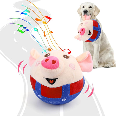 Dog Plush Piglet Toy, Electric Jumping Ball, Singing And Jumping, USB Rechargeable Pet Cat Interactive Toy - 4 - CJ
