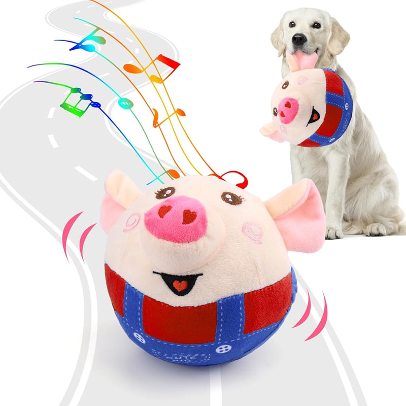 Dog Plush Piglet Toy, Electric Jumping Ball, Singing And Jumping, USB Rechargeable Pet Cat Interactive Toy - 4 - CJ
