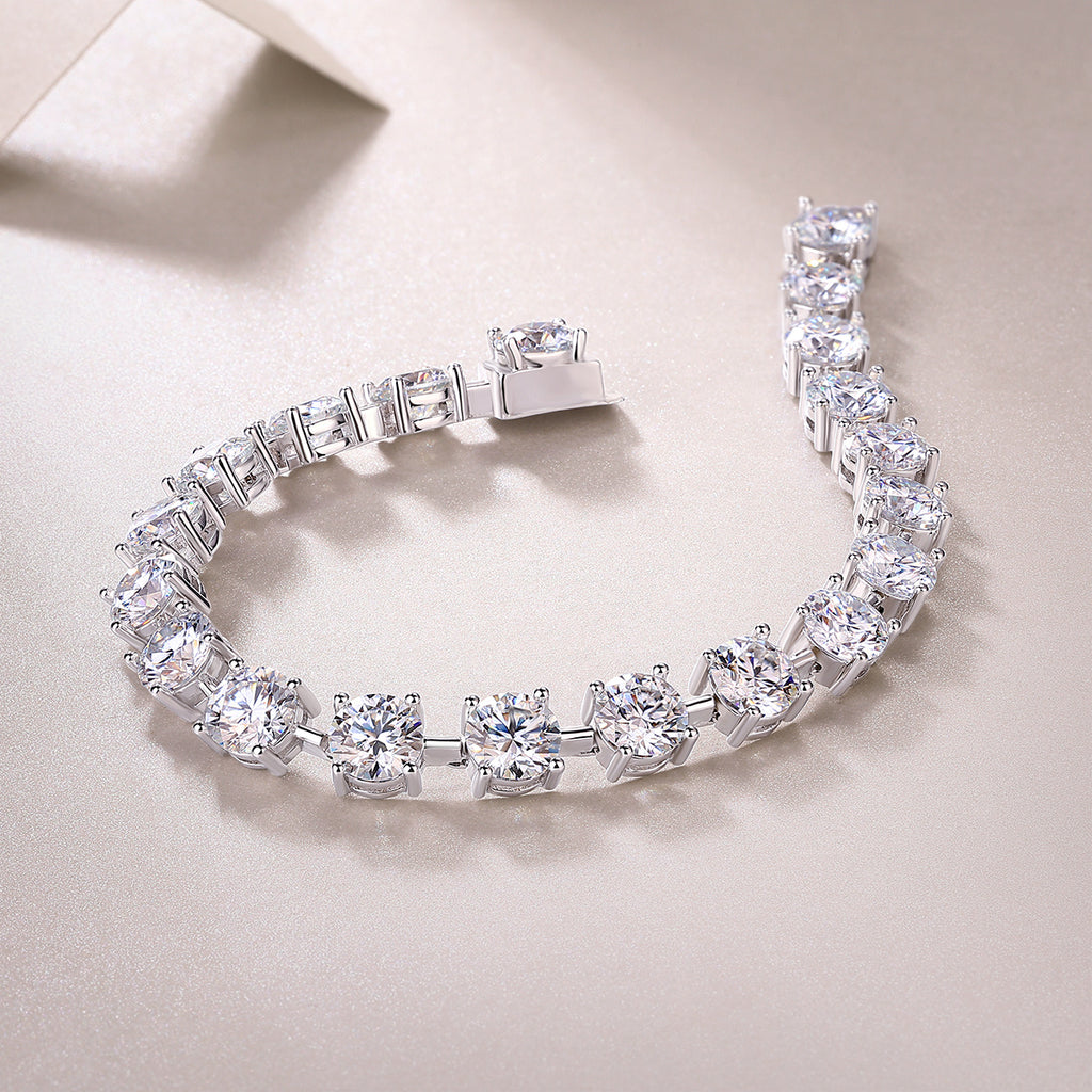 About Time Luxury Fashion Mossan Diamond S925 Silver Bracelet Comparable To Natural Diamonds