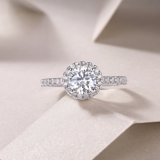 1Hug Your Lover With A Large Diamond Ring Luxury Fashion Set With Moissanite Silver Ring Prohibit Tk Sales - 5 - CJ