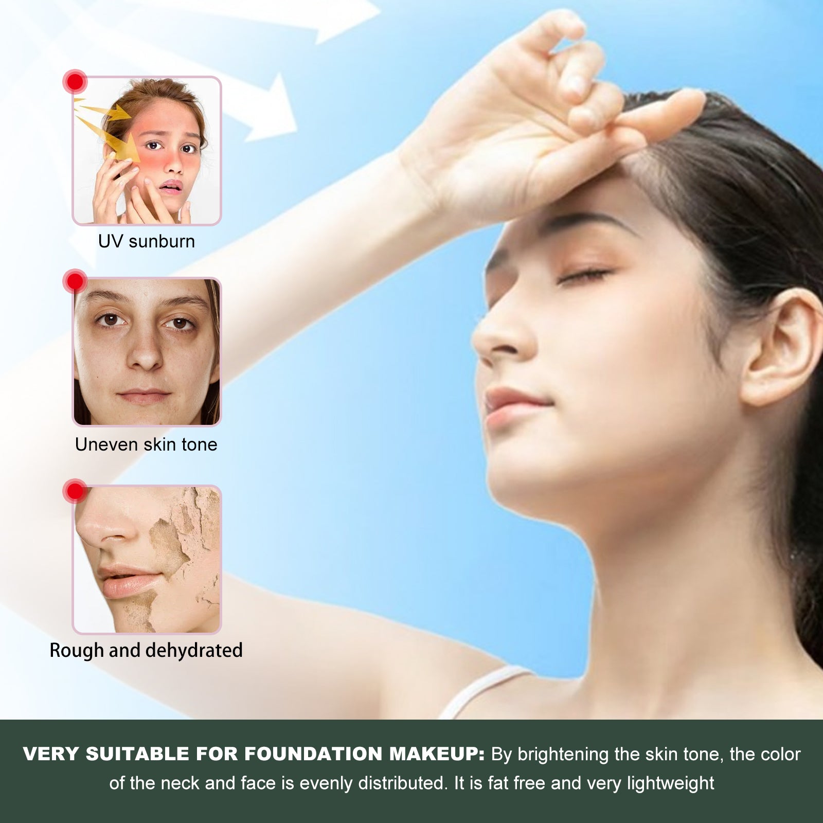 Hoygi Houttuynia Cordata Extractive, Summer Anti - UV Brightening Skin Anti - Dryness Refreshing Breathable Moisturizer - 5 - CJ