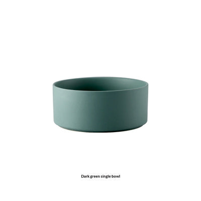 Solid Color Minimalist Home Use Ceramic Cat Food Feed Bowl - 0 - CJ