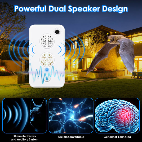 4pcs Ultrasonic Pest Repeller - 1 - 75KHz Adjustable 6 Levels, Repels Bats Birds Mice, 753Sq.ft Coverage, 950mAh Rechargeable For Indoor Outdoor Use - 5 - CJ