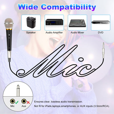 1Pc  Handheld Dynamic Microphone Wired XLR Microphone With On Off Button 13ft Detachable XLR Cable Professional Studio Live Performance Cardioid Mic For For Karaoke Vocals Podcasting Recording - 5 - CJ