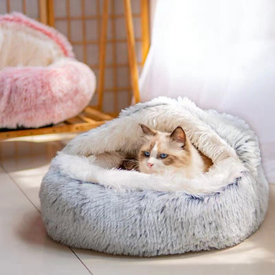 Semi - closed Cat Bed Four Seasons Universal Cover Shell Nest Small Dog Winter Pet Supplies - 0 - CJ