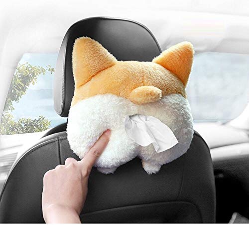 Tissue Box Cover Soft Adorable Corgi Butt Shaped Creative Storage Bag Hanging Pouch Tissue Box Wrapper For Car Home - 5 - CJ