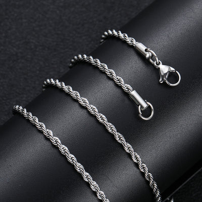 1pc Stainless Steel Twist Chain Necklace,Daily Wear Essential,Ideal Gift For Jewelry Enthusiasts And Crafters - 5 - CJ