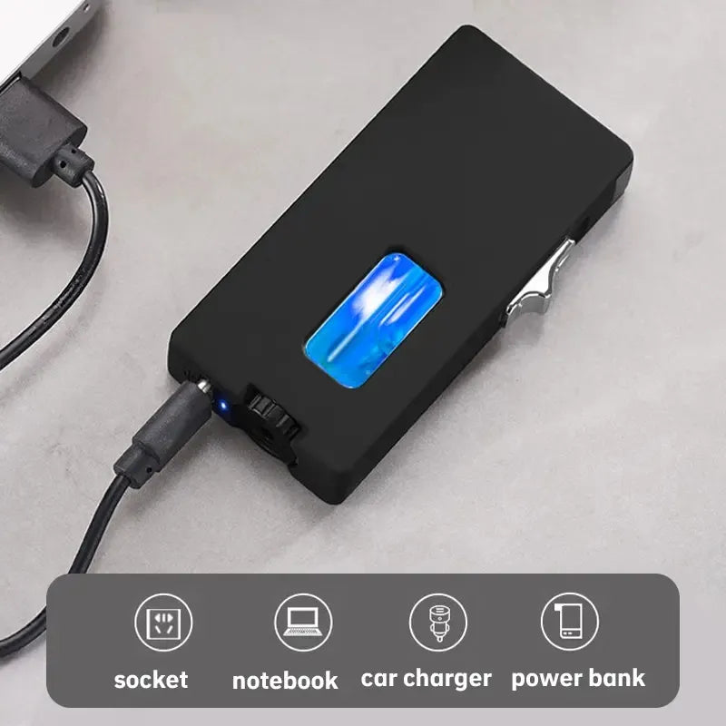 With Soft Fire/Jet Flame - Dual Fire Adjustable Lighter, Creative Wheel Side Pressure Ignition Dual Flame Lighter, Metal Body, Windproof Blue Flame, Window With Visual Fuel Tank, Suitable For Outdoor - 5 - cjdropshipping
