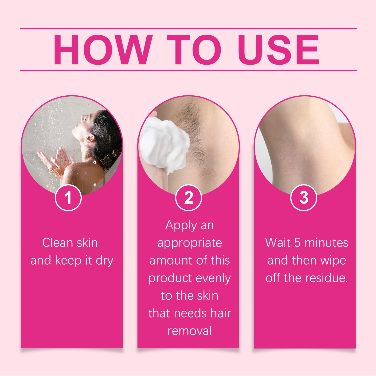 OUHOE Gentle Depilatory Mousse Gentle Depilatory Body Hair Removal Refreshing Silky Skin Care Foam Mousse - 5 - CJ