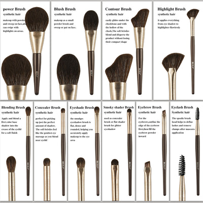 Baili 10pcs Rose Gold Tube Synthetic Hair Vegan Luxury Makeup Brush Set Contour Blush Brush Set - 5 - CJ