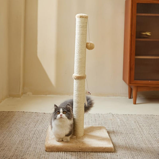 Durable Sisal Rope With Hanging Ball Toy Cat Scratching Post Indoor Space Saving Stable Base Promote Cat Claw Health And Fun Exercise - 5 - CJ