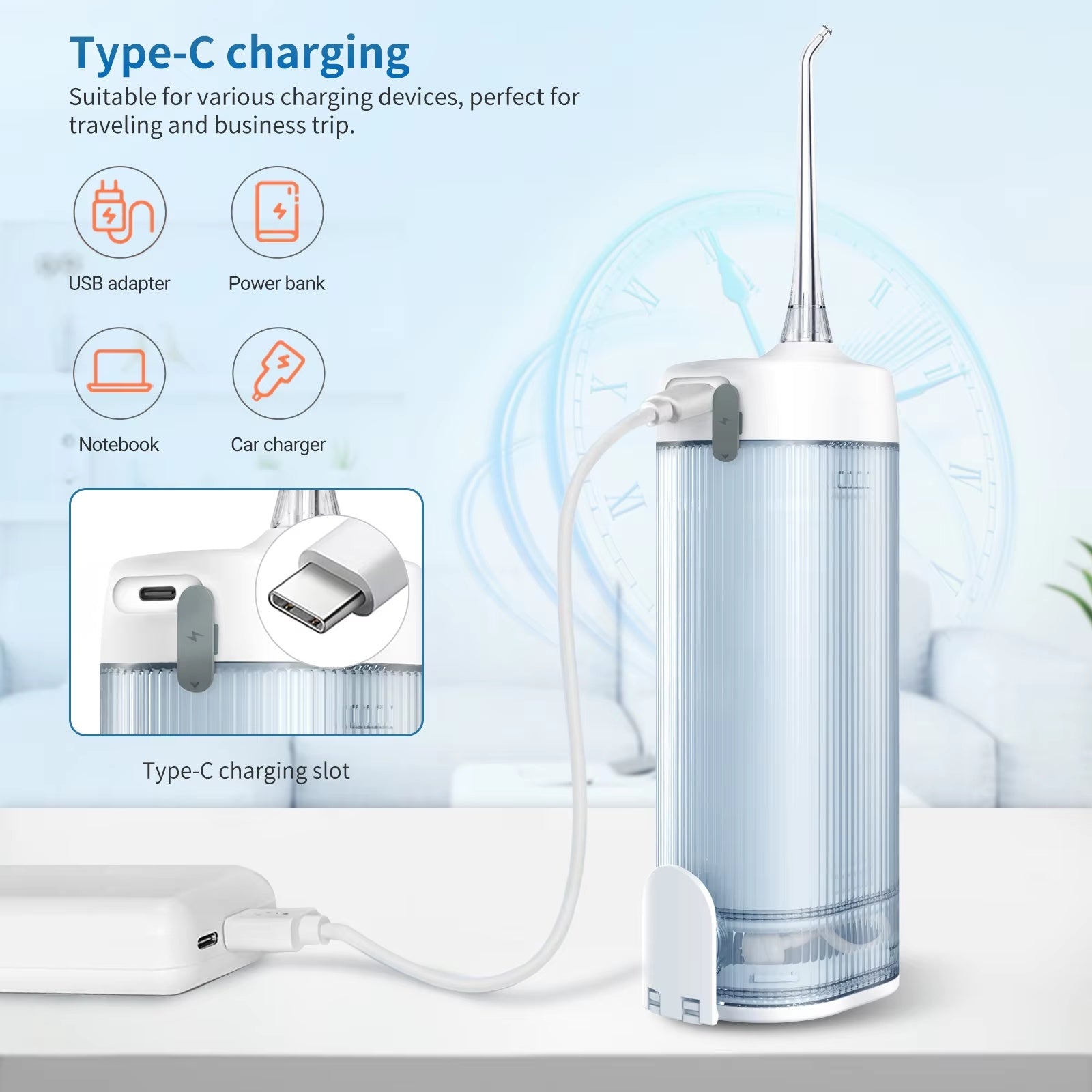 V1, Portable Water Flosser. Disinfects And Cleans Teeth - 5 - CJ