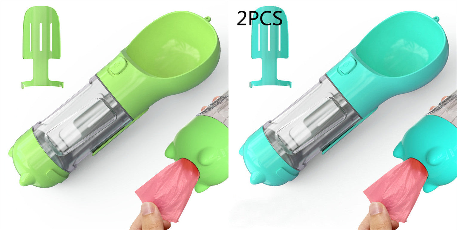 Pet Water Bottle Feeder Bowl Garbage Bag Storage Portable Pet Outdoor Travel 3 In 1 Dog Water Bottle - 0 - CJ