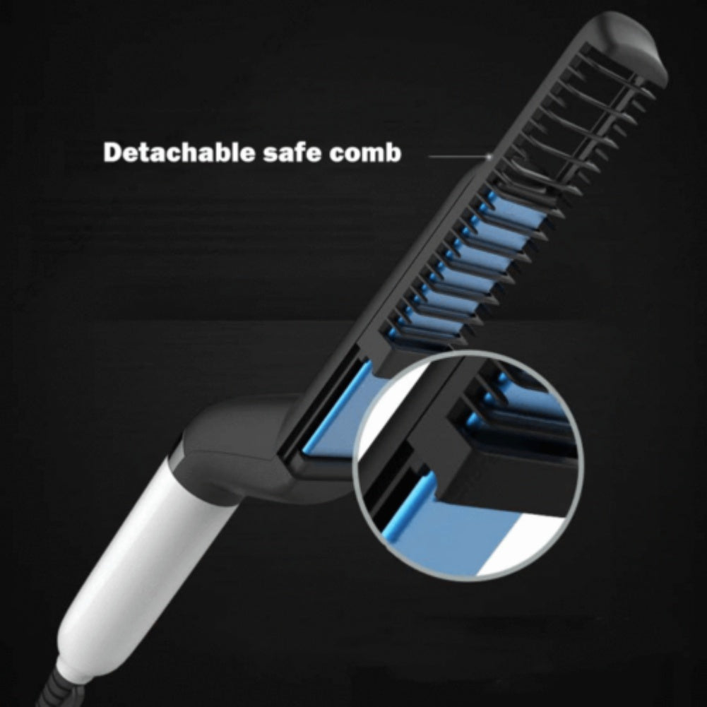Electric Hair Straightener Brush,Men Quick Beard Straightener Styler Comb,Hair Straightening,Curly Hair Straightening Comb,Side Hair Detangling,Multifunctional Hair Curling Curler - 5 - CJ