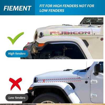 Fenders Front And Rear Fenders Compatible With 2018 - 2024 Je Ep Wrangler JL And JLU Unlimited Rubicon, Off - Road Wheel Fender Liner Set 4 Pcs Only Fit High Clearance Fender Flares,Not For 4XE - 5 - CJ