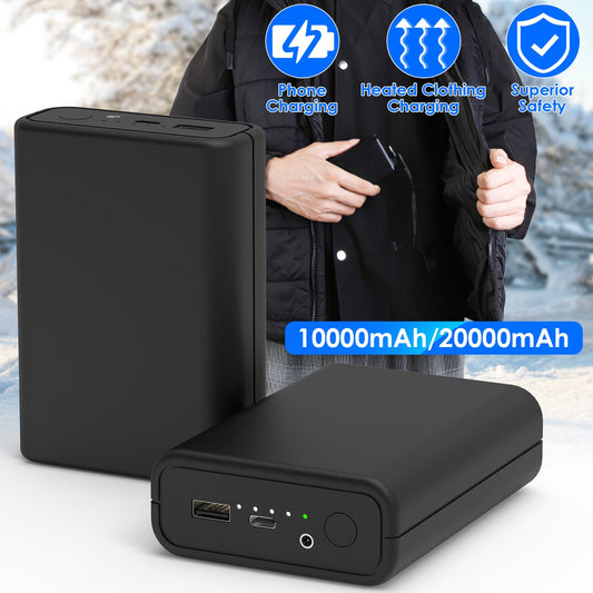 1Pc 10,000mAh OR 20,000mAh 5V 2A Power Bank For Heated Jackets Vests Pants Gloves Scarves DC 7.4V 2A Heated Clothing Replacement Battery Pack For Men Women - 5 - CJ