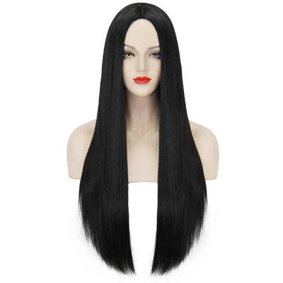 40Inch 100cm Long Women's Long Straight Black Wig Anime Costume Party Wig - 5 - CJ