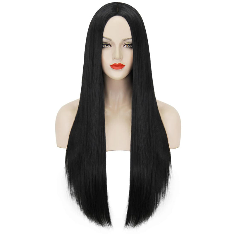 40Inch 100cm Long Women's Long Straight Black Wig Anime Costume Party Wig - 5 - CJ
