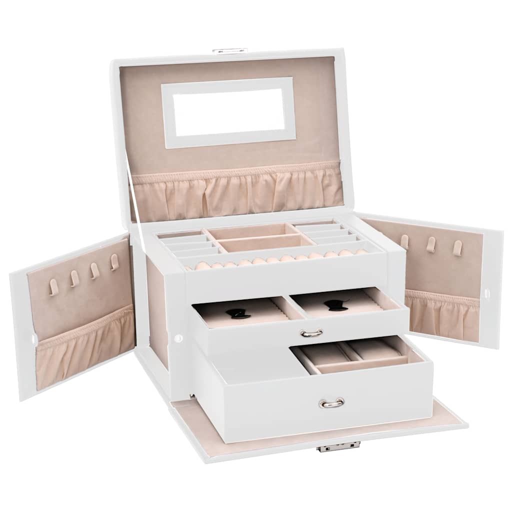 3 - Tier Jewelry Box with Mirror, Lockable - 5 - CJ