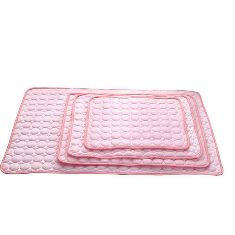 Pet Dog Cat Ice Silk Cold Nest Pad For Cooling In Summer - 0 - CJ - Pink - 50x40cm - CJJJCWGY00320 - Pink - 50x40cm
