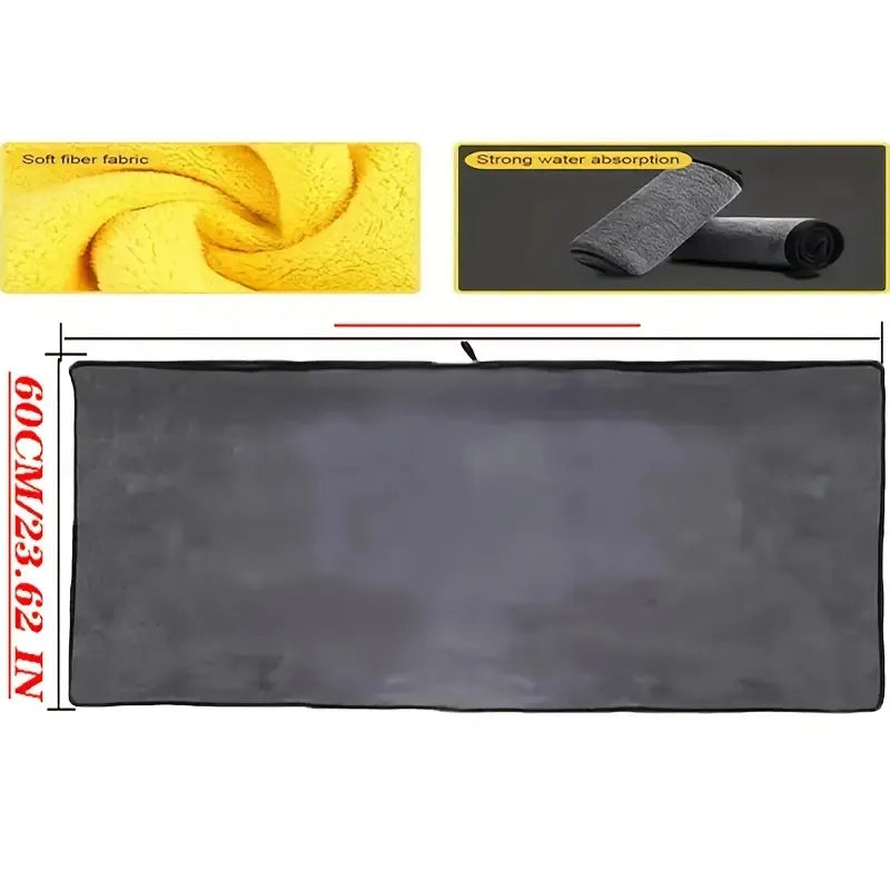 Thickened Coral Velvet Microfiber Car Wash Towel - Instant Absorption & Quick - Dry, Scratch - Free For All Cars, High - Quality Non - Woven Fabric, Reinforced Seams, Multi - Surface Use For Home & Auto Care, M - 5 - CJ