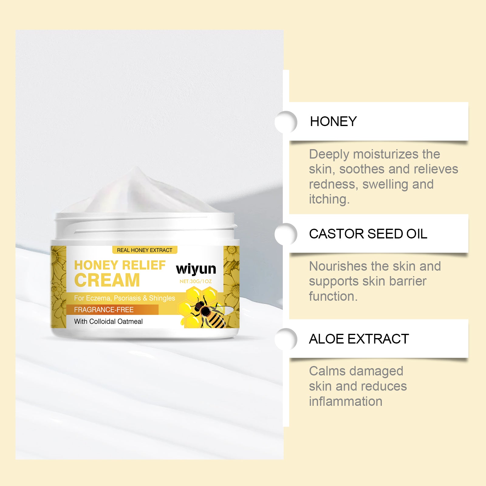 Wiyun Honey Skin Care Cream Nourishes And Protects Skin, Body, Hands And Feet, Moisturizes And Restores Skin - 5 - CJ