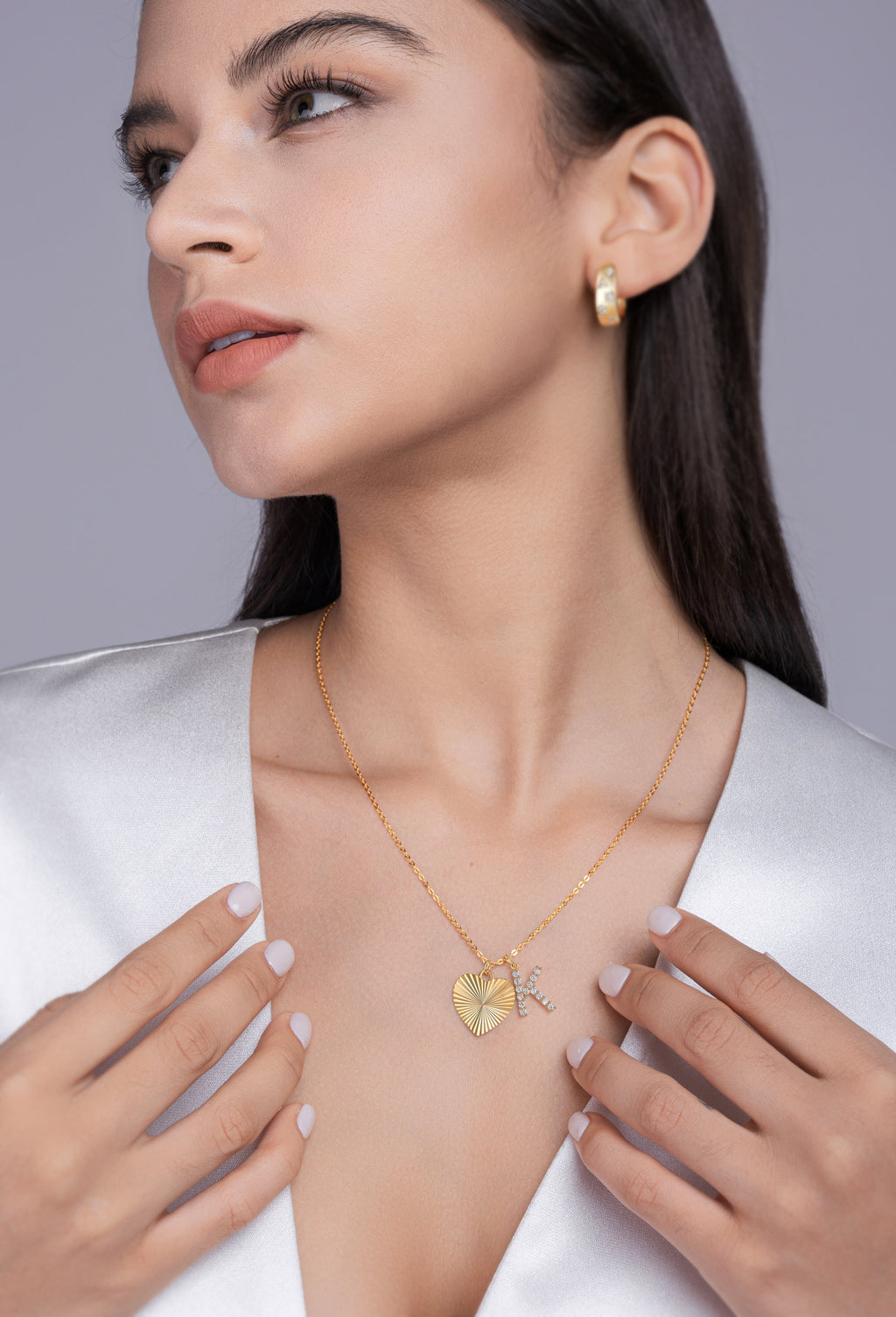 Heart Secret - A Fashionable And Trendy Necklace Pendant Diamond Jewelry Necklace Set With 1-carat Moissanite S925 Sterling Silver And Gold Plating