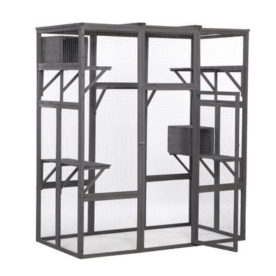 Oversized Cat Cage - Grey - 5 - cjdroshippping