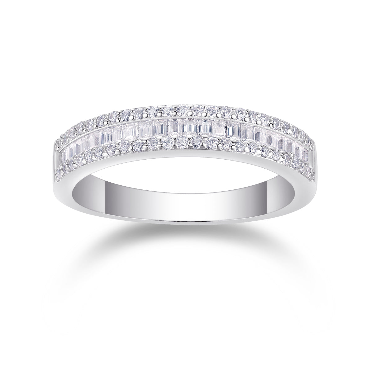 1Arrange The Square Diamond Ring Luxury Fashion Moissanite Silver Ring Prohibit TikTok sales - 5 - CJ