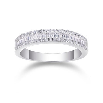 1Arrange The Square Diamond Ring Luxury Fashion Moissanite Silver Ring Prohibit TikTok sales - 5 - CJ
