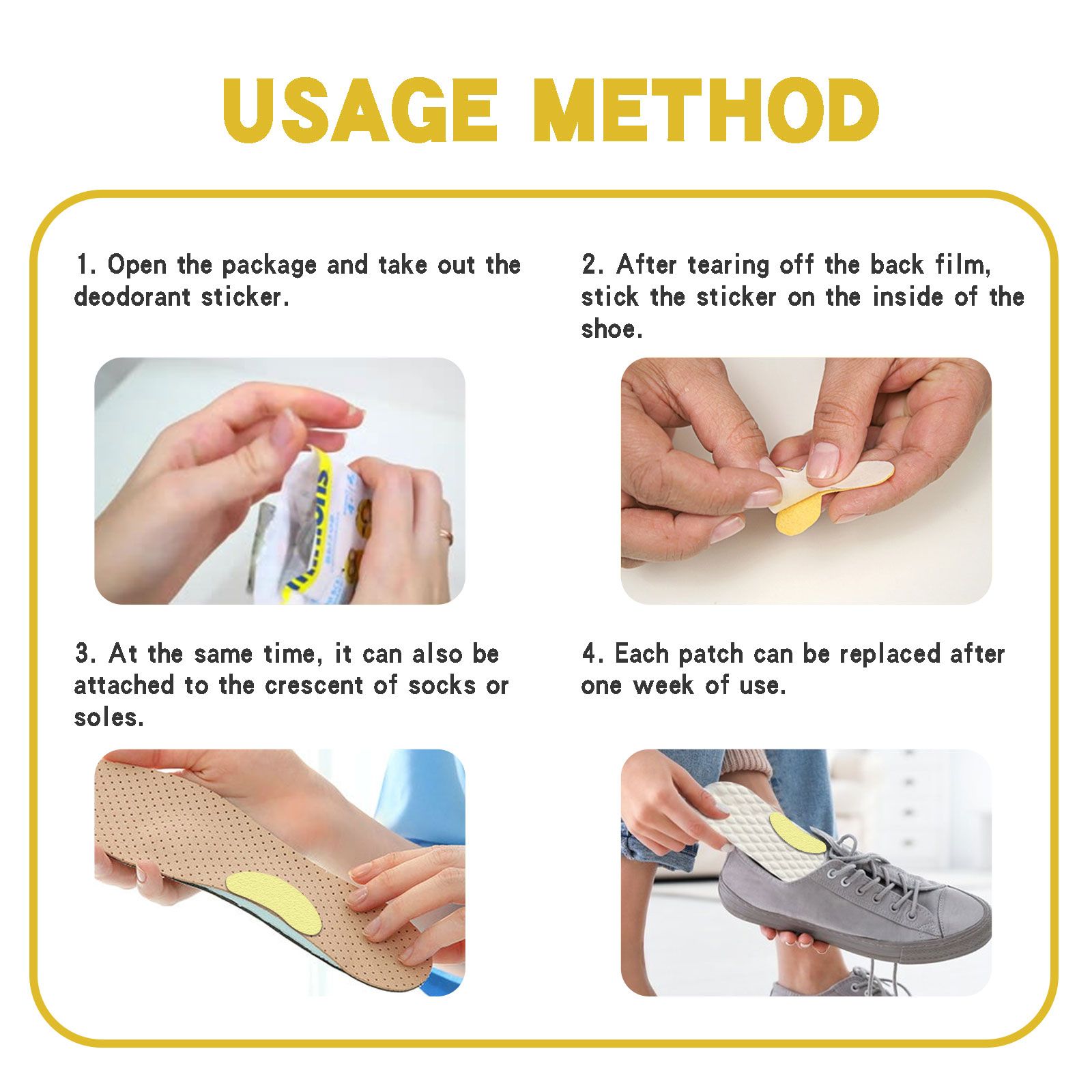 South Moon Shoe Deodorizing Sticker, Shoe Deodorizing,  Odor Absorbing, Foot Sweat Absorbing Insole - 5 - CJ