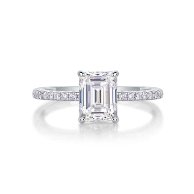 1Square Diamond Ring Luxury Fashion Set Moissanite Silver Ring Prohibit TikTok sales - 5 - CJ