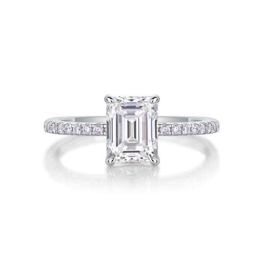 1Square Diamond Ring Luxury Fashion Set Moissanite Silver Ring Prohibit TikTok sales - 5 - CJ